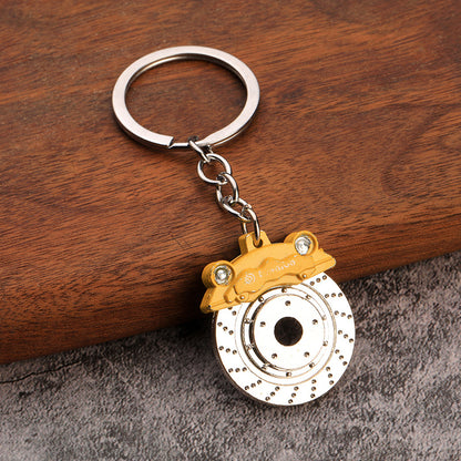 Brake Disc & Caliper Alloy Keychain | Miniature Car Part Charm | 6 Colours