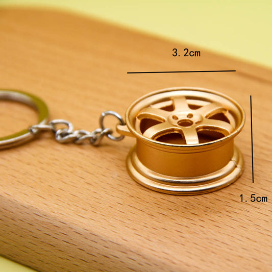 Miniature Car Rim Alloy Keychain | Modified Wheel Charm | 6 Finishes