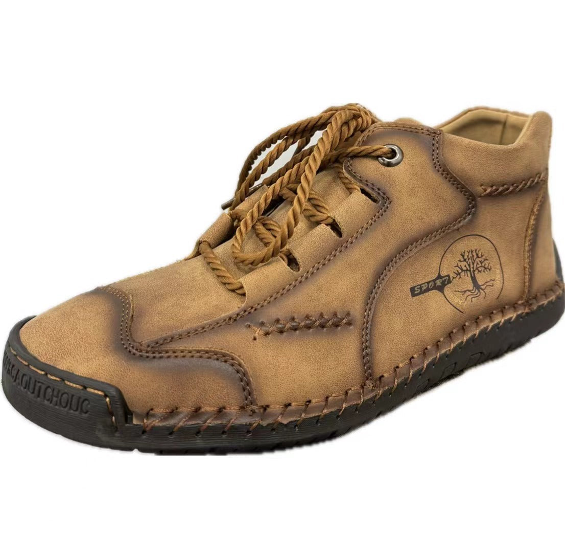 Men's Cowhide Leather Mid-Top Boots | Lace-Up Work Boots