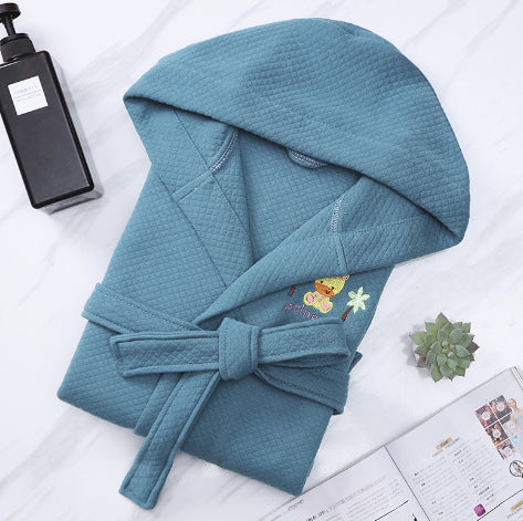Children's Cotton Bathrobe | Hooded Wearable Towel for Boys & Girls