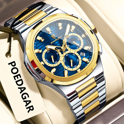 Men's Waterproof Luminous Quartz Watch – 45mm | 11 Colours