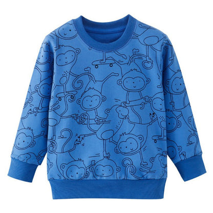 Children's Embossed Cotton Cartoon Sweatshirt | Boys & Girls | Age 2-7