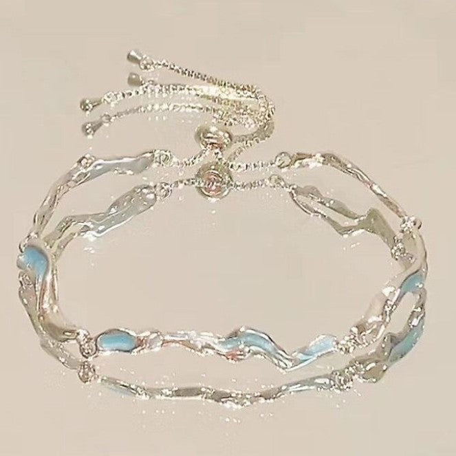 Cherry Blossom Star & Moon Bow Bracelet | Zircon Alloy Charm Bracelet for Women