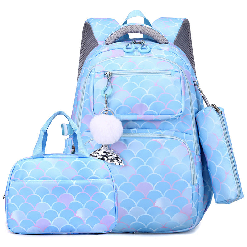 Girls' Mermaid Princess 3-Piece School Set – Backpack, Pencil Case & Handbag
