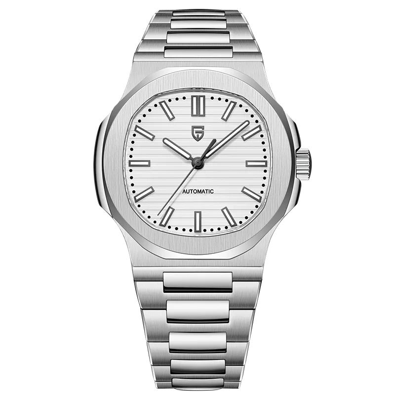 Men's Automatic Mechanical Watch | Barrel-Shaped | Stainless Steel