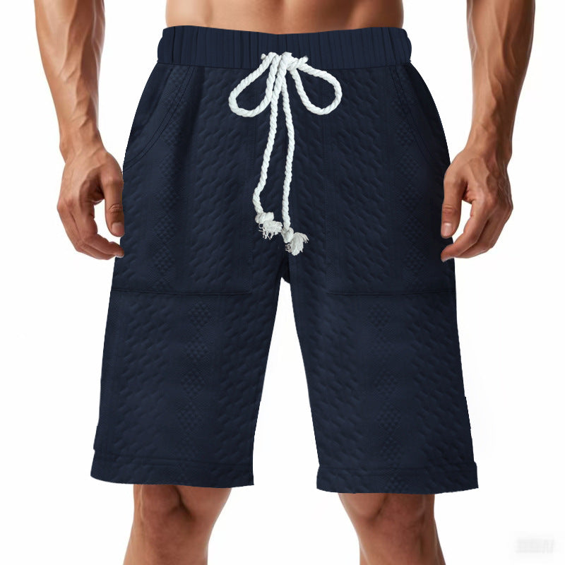 Men's Loose Fit Knitted Jacquard Shorts | Casual S-3XL