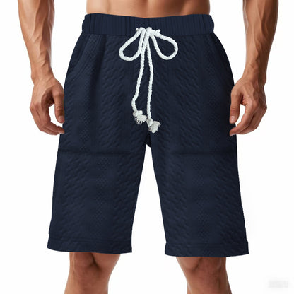 Men's Loose Fit Knitted Jacquard Shorts | Casual S-3XL