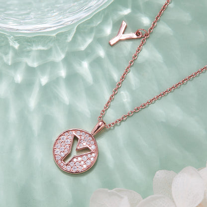 Moissanite Letter Y Necklace | Platinum-Plated S925 Silver | GRA Certified