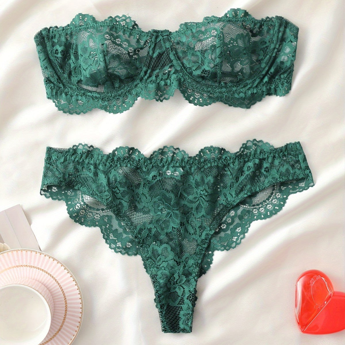 Women's Lace Floral Lingerie Set | Bra & Knicker Set