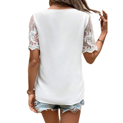 Women's Short-Sleeve Solid T-Shirt | Fresh & Sweet Casual Polyester Top