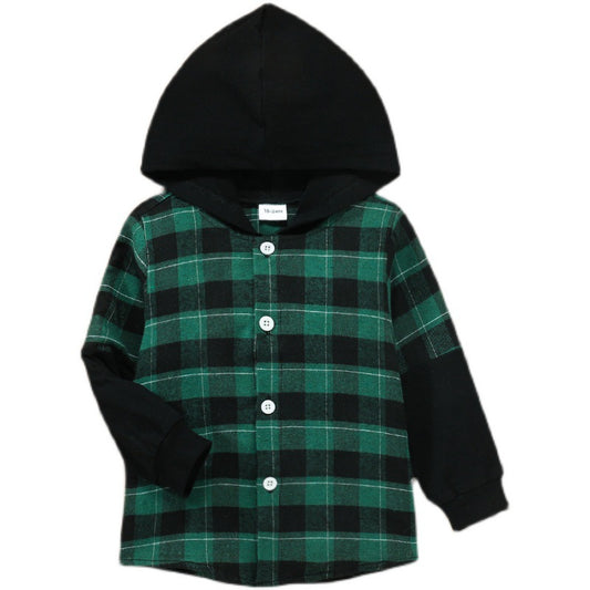 Children's Plaid Cotton Shirt Jacket | Kids Casual Overshirt 18M-6Y