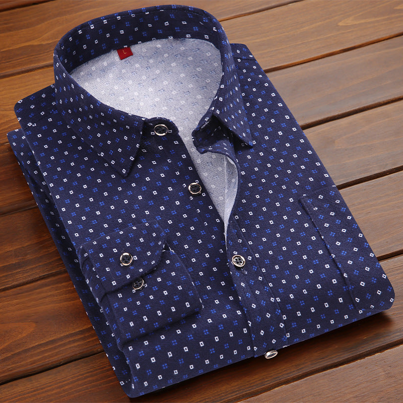 Men's Plaid Long Sleeve Shirt | Slim Fit Business Casual