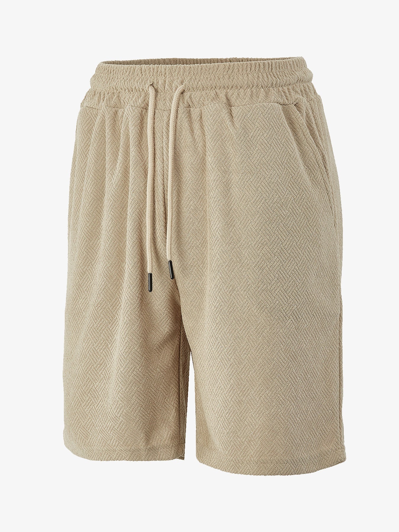 Men's Towel Jacquard Casual Shorts | Polyester Loose Fit S-3XL