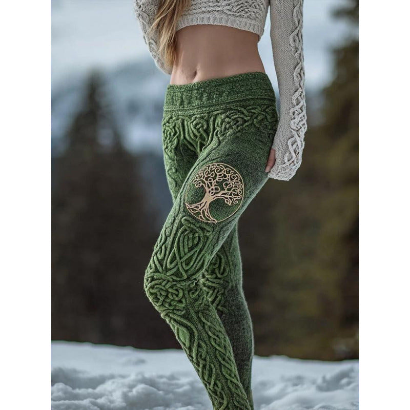 Women's 3D Digital Print Slim-Fit Yoga Pants | Warm | XS-6XL