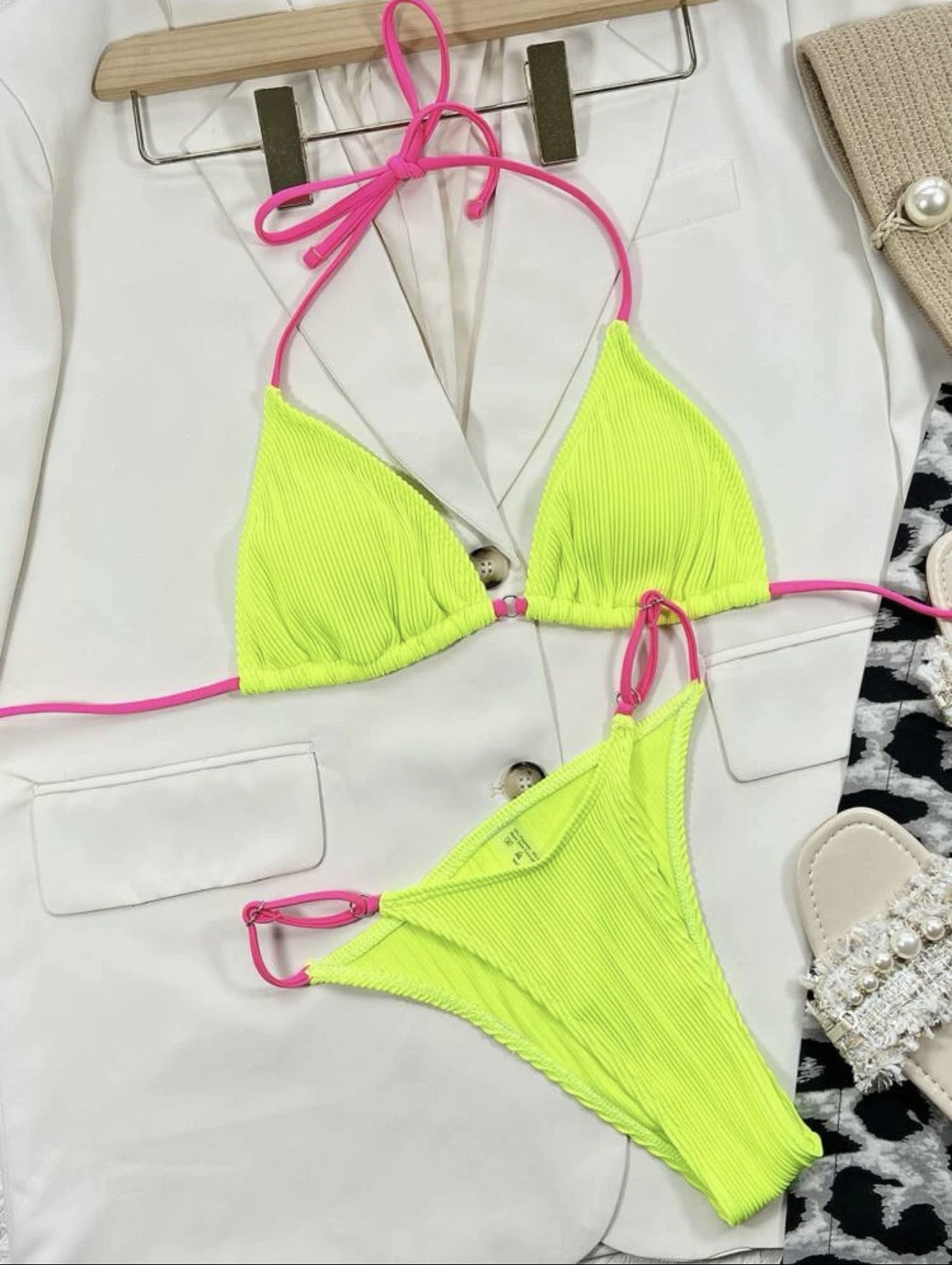 Women's Plaid Bikini Set | Backless Two-Piece Swimwear