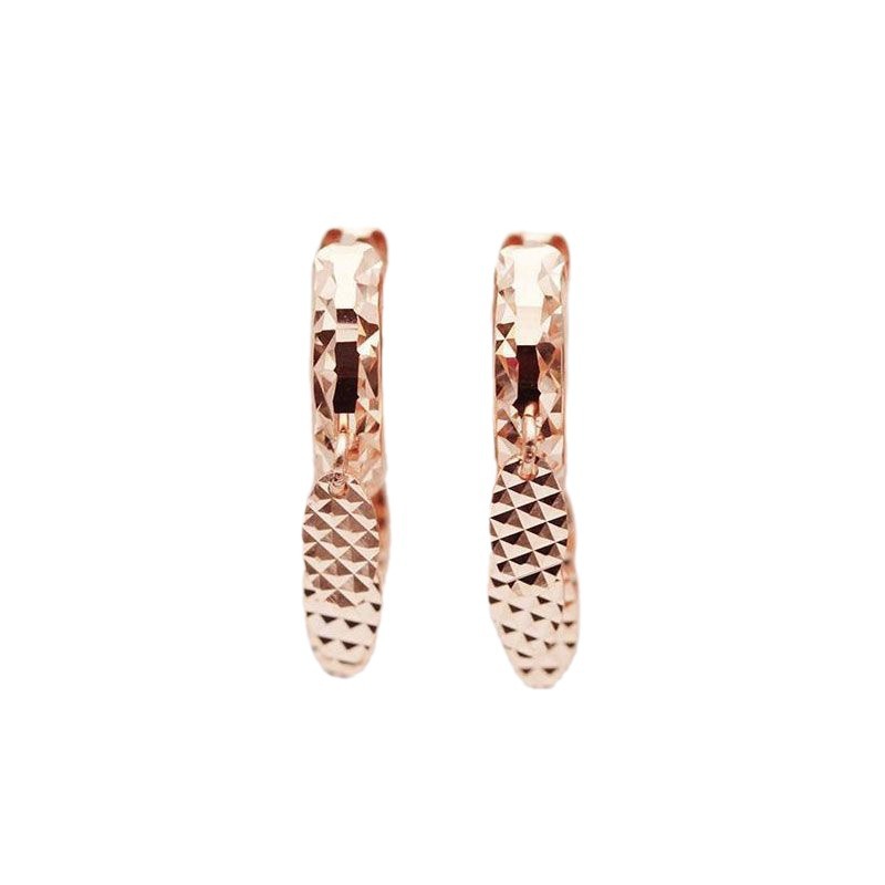 Geometric Willow Leaf Drop Earrings in Rose Gold