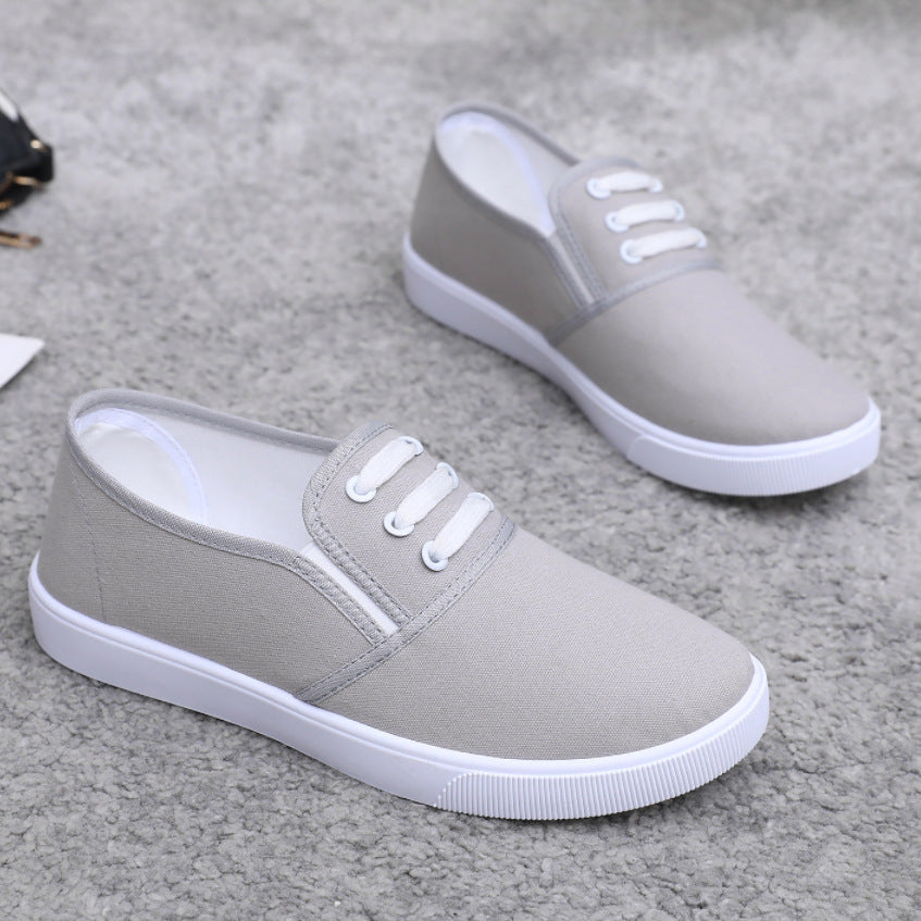 Women's Canvas Slip-On Flat Shoes – Full & Half Slipper Styles