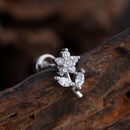 Micro-Set Zircon Ear Cuff | Minimalist Stainless Steel Single Ear Stud
