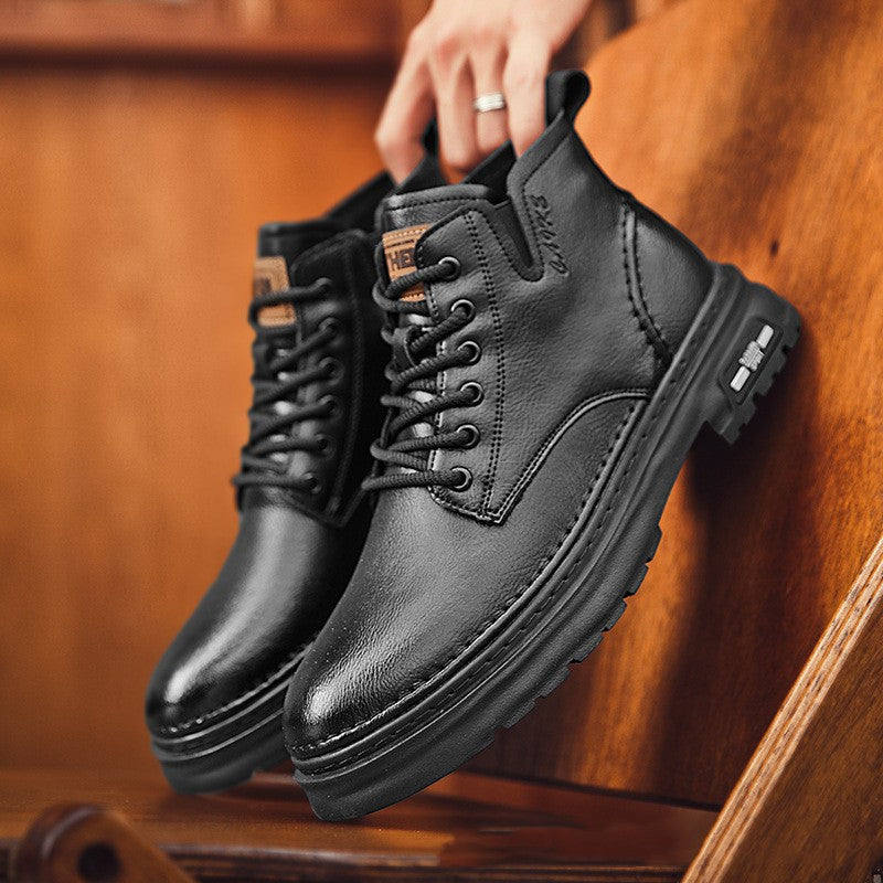 Men's Martin Boots | Chunky Sole Mid-Calf Lace-Up