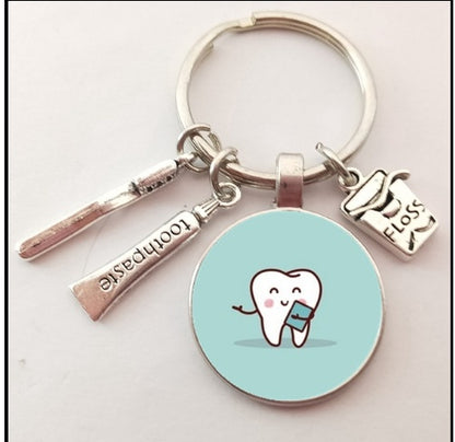 Novelty Tooth Glass Charm Keychain | 9 Styles