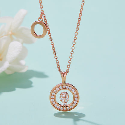 Moissanite Letter O Necklace | Platinum-Plated S925 Silver | GRA Certified
