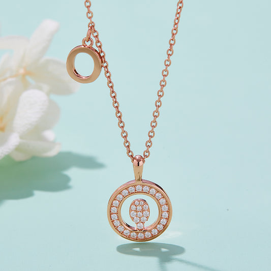 Moissanite Letter O Necklace | Platinum-Plated S925 Silver | GRA Certified