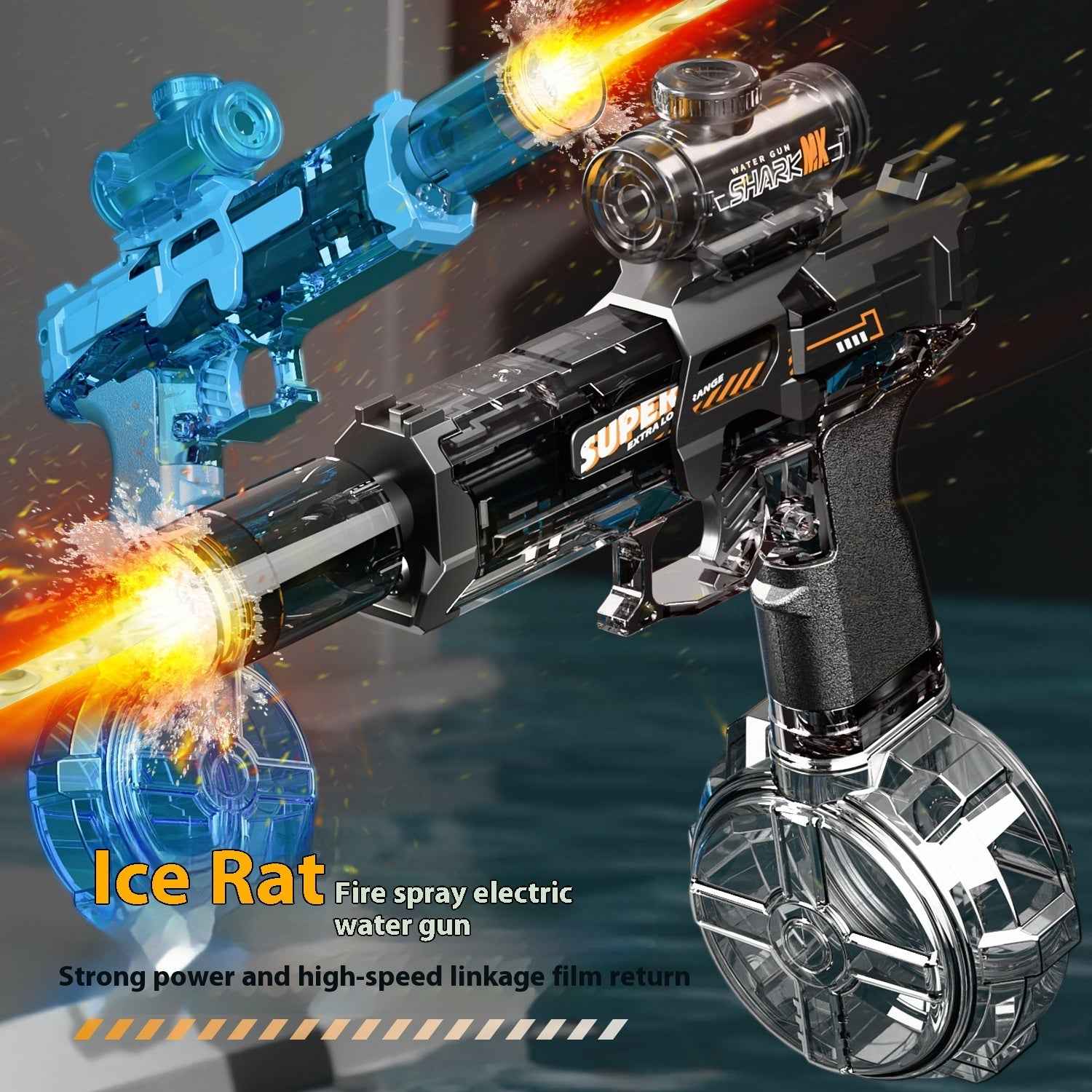 LED Lights Electric Water Guns Children Simulated Shooting Recoil Powerful Automatic Water Spray Gun Kids Summer Outdoor Toys