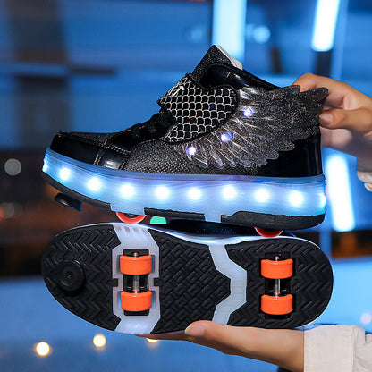 Children's LED Roller Skate Shoes with Retractable Wheels