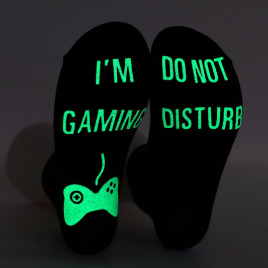 Men's Glow-in-the-Dark Letter Print Cotton Socks EU 44-49
