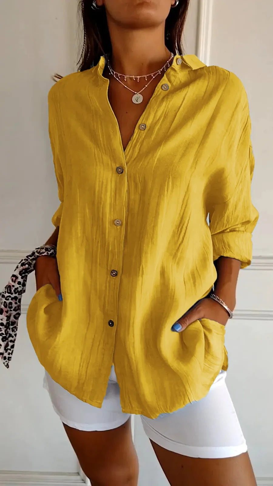 Women's Loose Fit Long Sleeve Cardigan Shirt | 13 Colours | XS–5XL