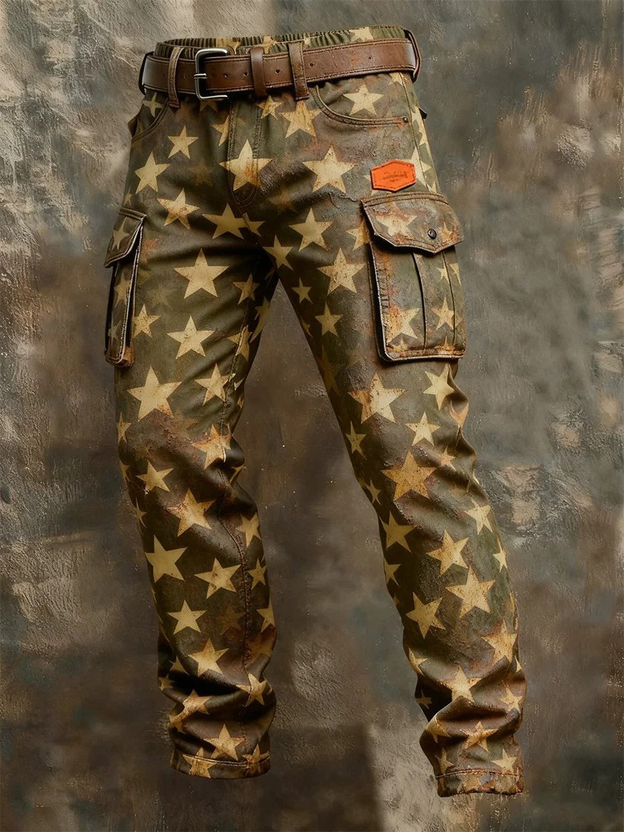 Men's Retro Print Straight-Leg Trousers | 12 Designs | S-5XL