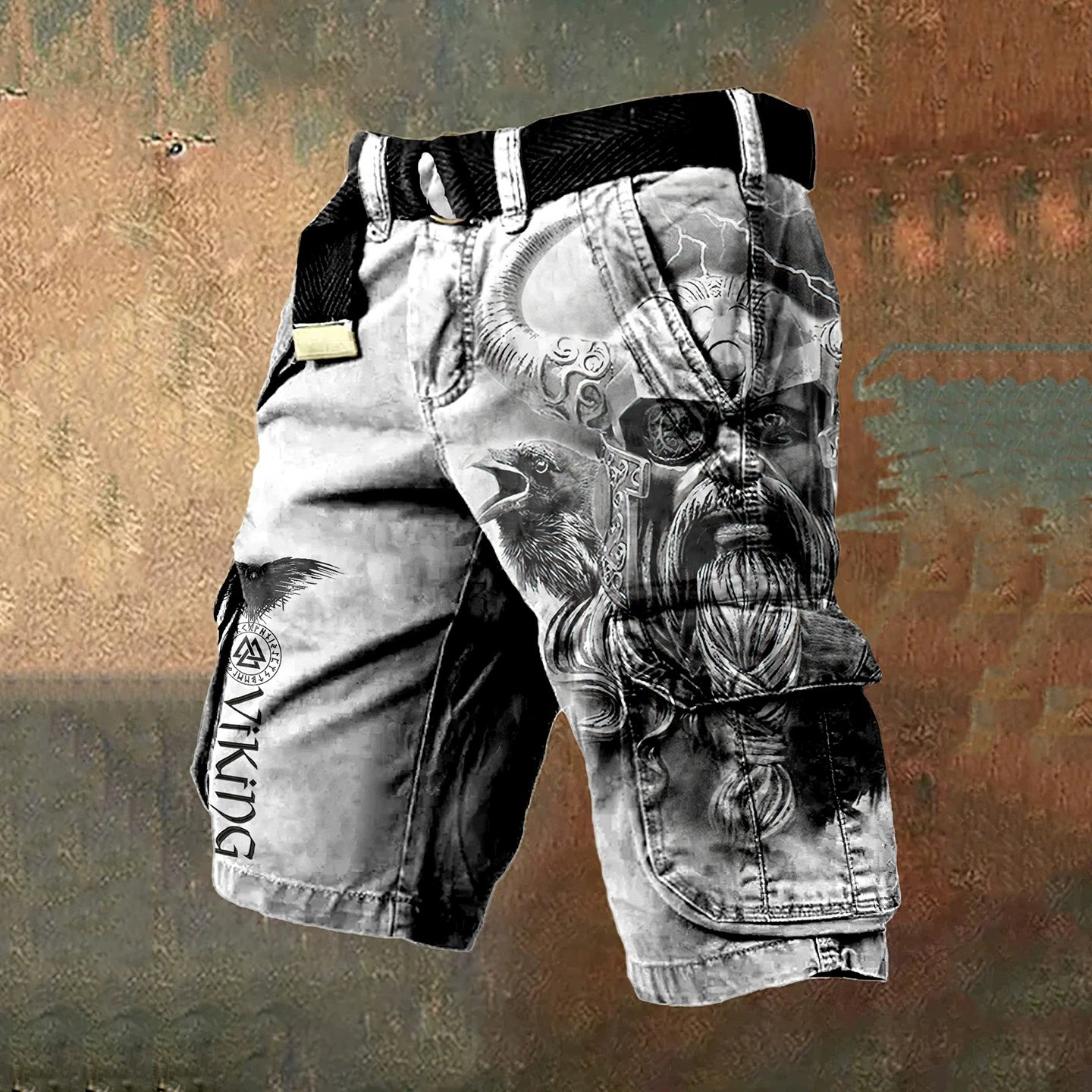 Men's 3D Digital Print Zip-Fly Shorts