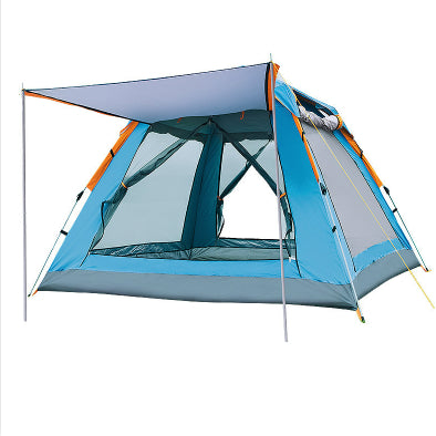 3-Person Beach & Camping Tent – Silver-Coated T210 Waterproof Quick-Pitch Tent with Optional Ground Mat