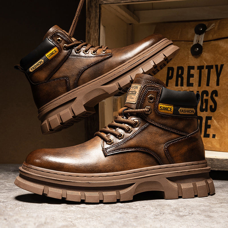 Men's Classic Martin Boots | Workwear Lace-Up Mid-Calf