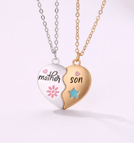 Mother Daughter Heart Necklace Set | 18K Gold Plated