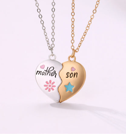 Mother Daughter Heart Necklace Set | 18K Gold Plated