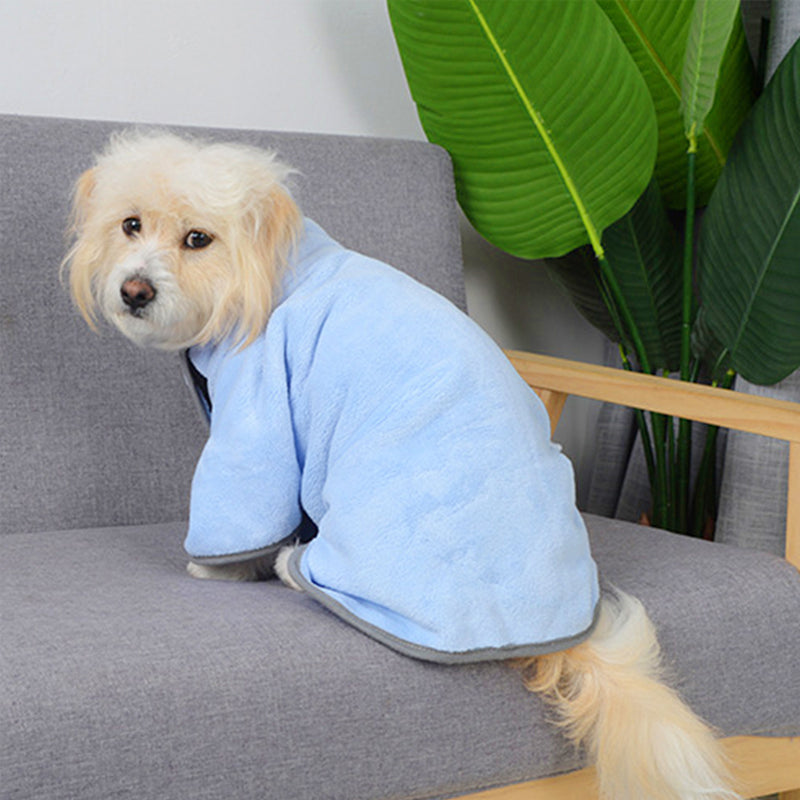 Microfibre Dog Bathrobe & Drying Towel | Quick-Dry Absorbent Coat XS–M