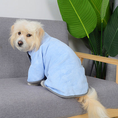 Microfibre Dog Bathrobe & Drying Towel | Quick-Dry Absorbent Coat XS–M