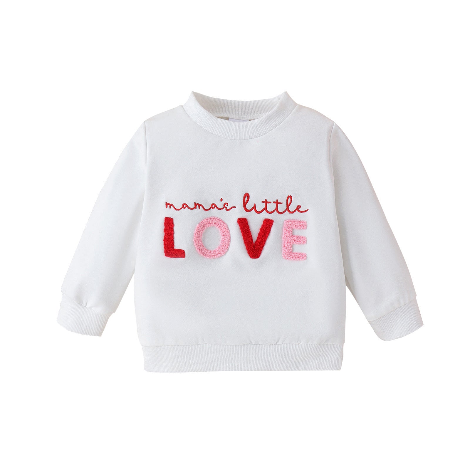 Girls Letter Print Cotton Sweatshirt – Long Sleeve Kids Pullover