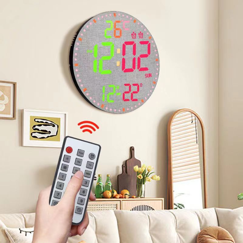 Smart WiFi LED Wall Clock with RGB Lighting & Alarm