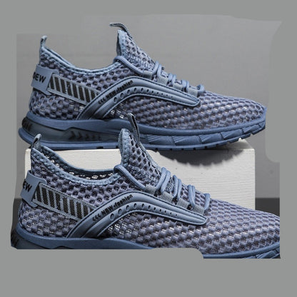 Breathable Mesh Low-Top Sports Casual Trainers - Lace-Up Rubber Sole