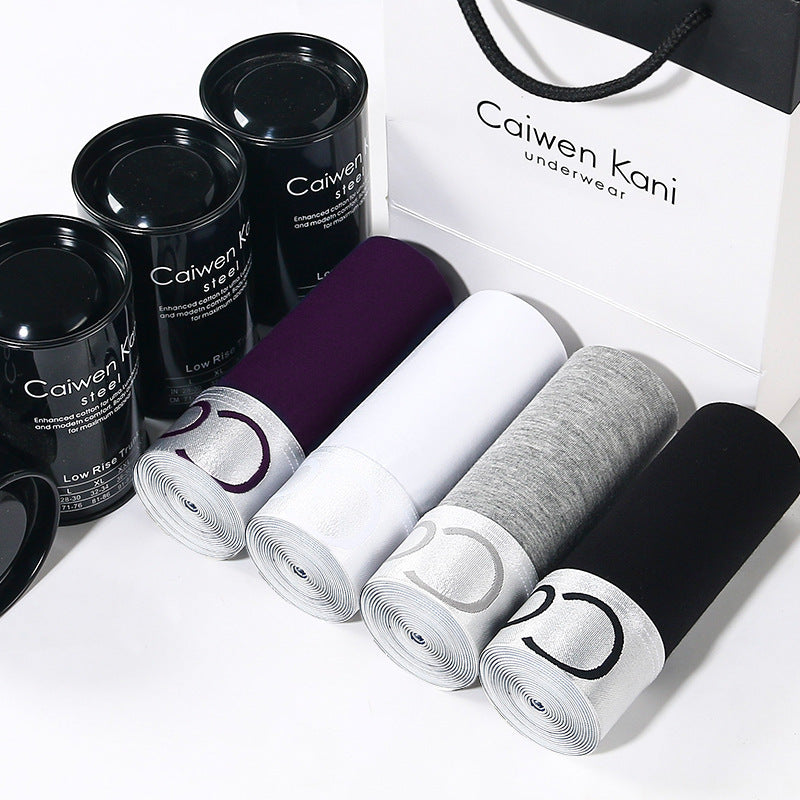 Men's Cotton Boxer Shorts 4-Pack Gift Set | Breathable Mid-Rise Boxers