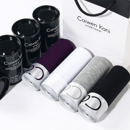 Men's Cotton Boxer Shorts 4-Pack Gift Set | Breathable Mid-Rise Boxers