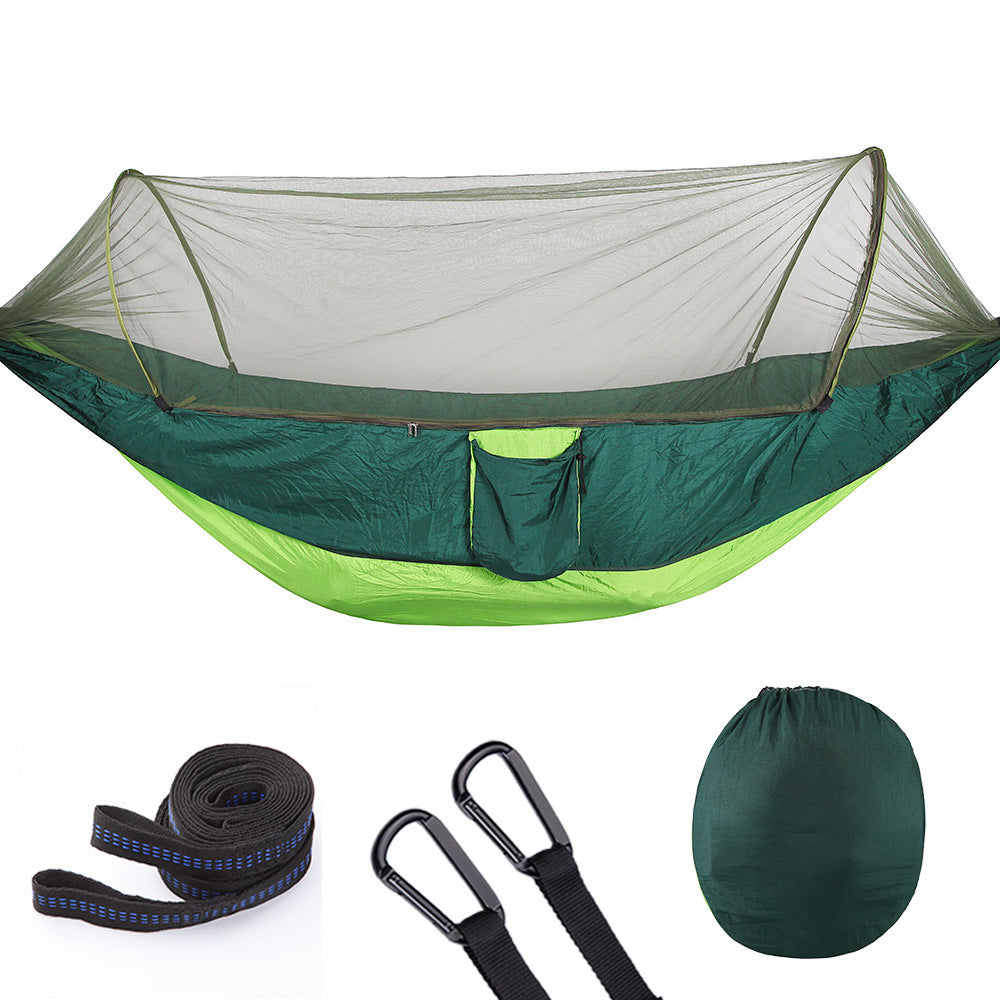 Pop-Up Camping Hammock with Integrated Mosquito Net – 210T Nylon 250x120cm & 290x140cm 9 Colours