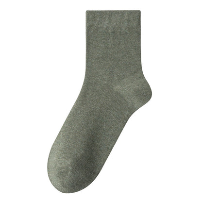 Men's 100% Cotton Mid-Calf Socks – Non-Slip Antibacterial Odour-Resistant 27 Colours