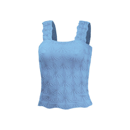 Women's Pleated Square-Neck Camisole Top