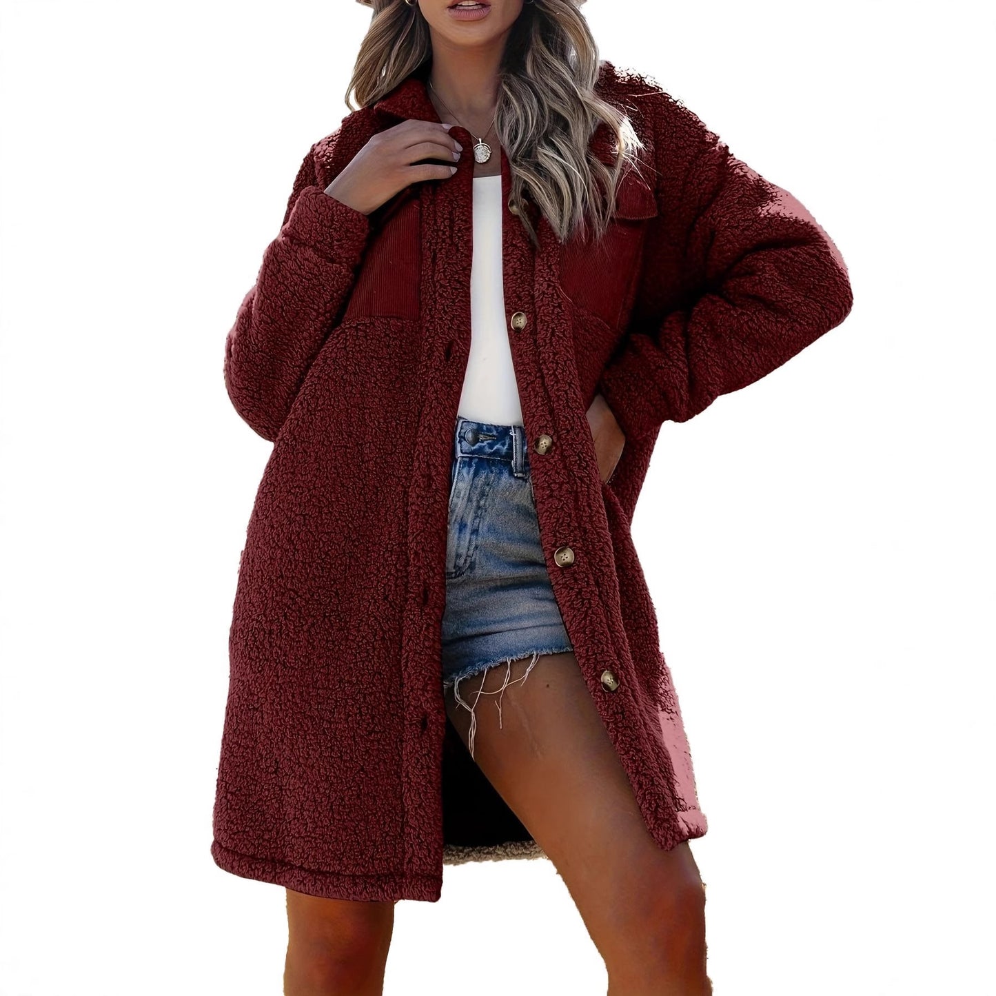 Women's Loose-Fit Mid-Length Coat – Thick Casual Overcoat | 5 Colours | S–XXL