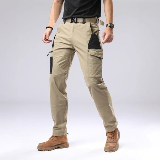 Men's Windproof Casual Cargo Trousers | Cotton Stretch Outdoor Pants