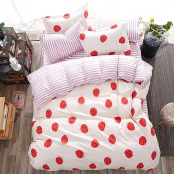 Cartoon Print Twill Polyester Bedding Set – 4-Piece, 17 Colours