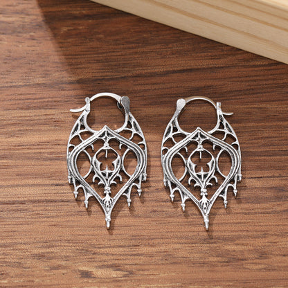 Hollow-Out Geometric Earrings | Retro Irregular Zinc Alloy Earrings for Women
